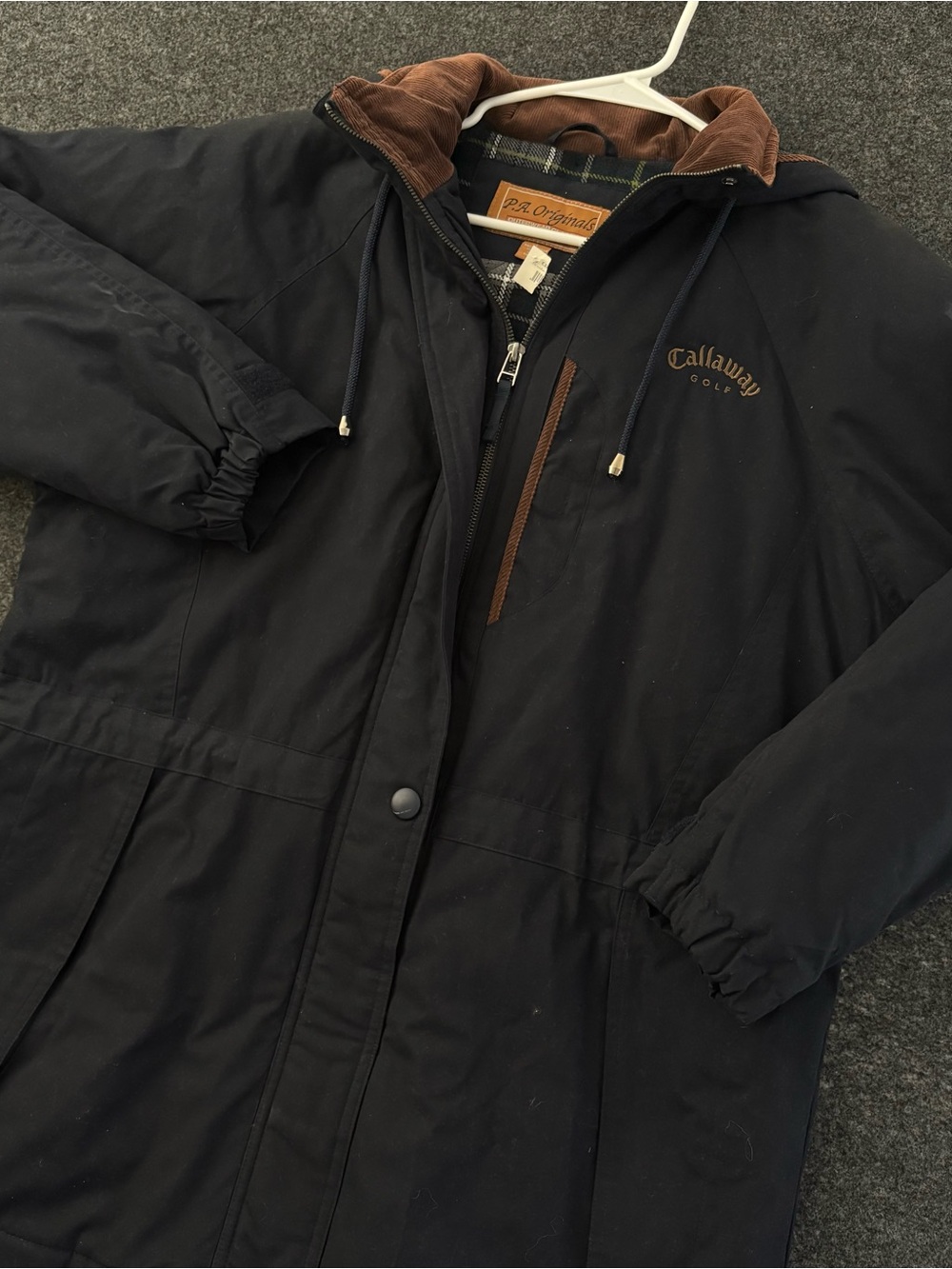 Callaway Women’s L Golf Jacket P.A. Originals Flannel Lined Winter Coat Fur NWOT